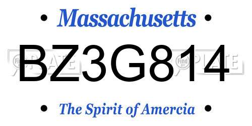 BZ3G814 Massachusetts License Plate