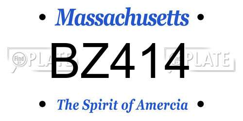BZ414 Massachusetts License Plate