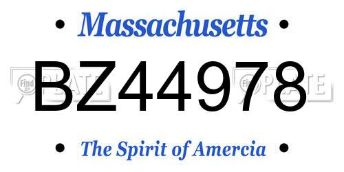 BZ44978 Massachusetts License Plate