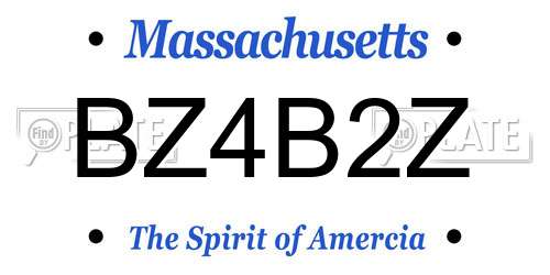BZ4B2Z Massachusetts License Plate