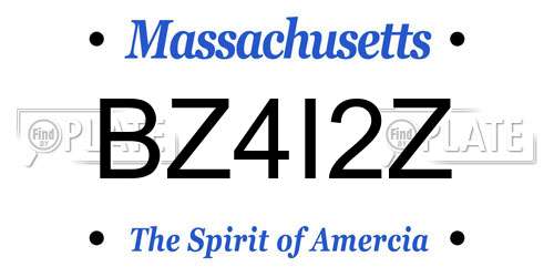 BZ4I2Z Massachusetts License Plate