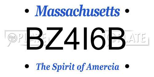 BZ4I6B Massachusetts License Plate