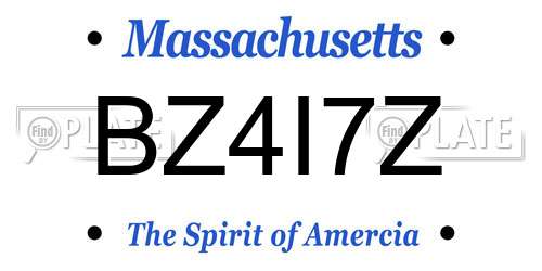 BZ4I7Z Massachusetts License Plate