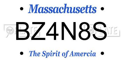 BZ4N8S Massachusetts License Plate