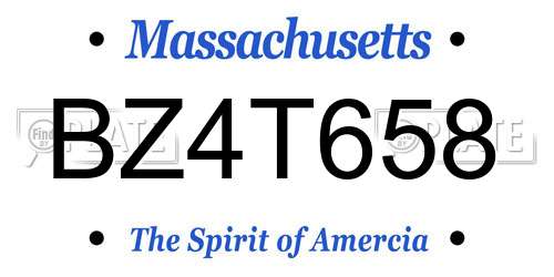 BZ4T658 Massachusetts License Plate