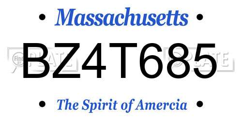 BZ4T685 Massachusetts License Plate