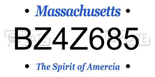 BZ4Z685 Massachusetts License Plate