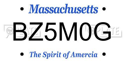 BZ5M0G Massachusetts License Plate