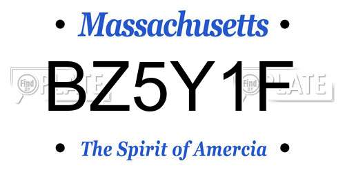 BZ5Y1F Massachusetts License Plate