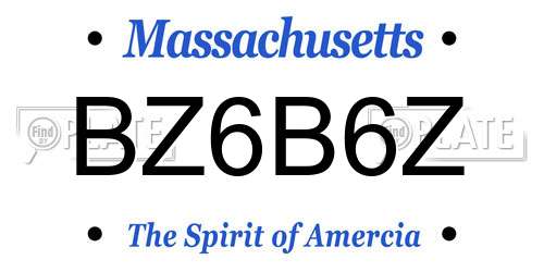 BZ6B6Z Massachusetts License Plate