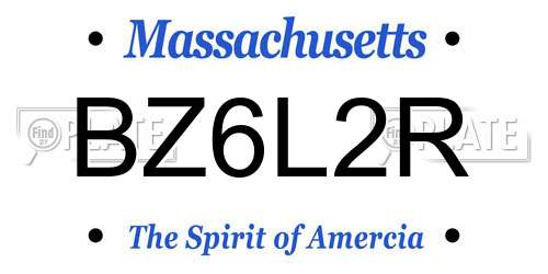 BZ6L2R Massachusetts License Plate