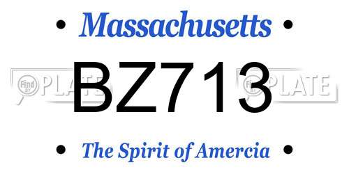 BZ713 Massachusetts License Plate