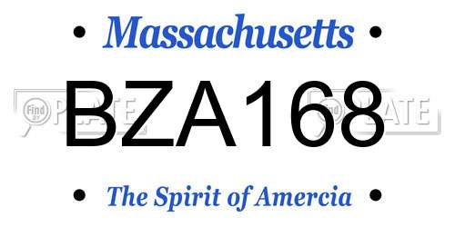 BZA168 Massachusetts License Plate