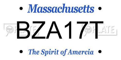 BZA17T Massachusetts License Plate