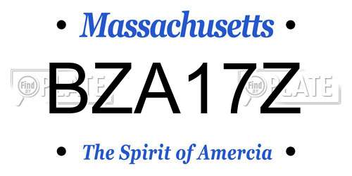 BZA17Z Massachusetts License Plate