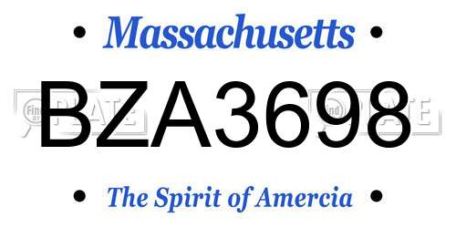 BZA3698 Massachusetts License Plate