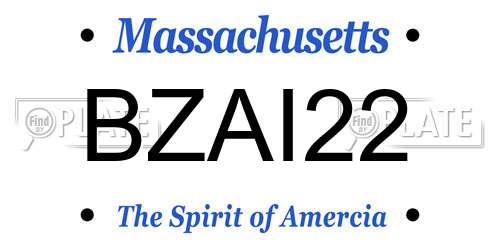 BZAI22 Massachusetts License Plate