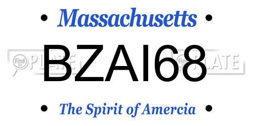 BZAI68 Massachusetts License Plate