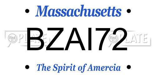 BZAI72 Massachusetts License Plate
