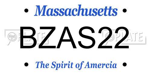BZAS22 Massachusetts License Plate