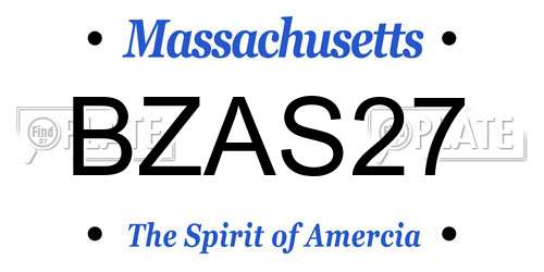 BZAS27 Massachusetts License Plate