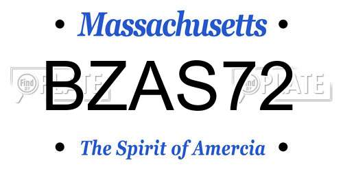 BZAS72 Massachusetts License Plate