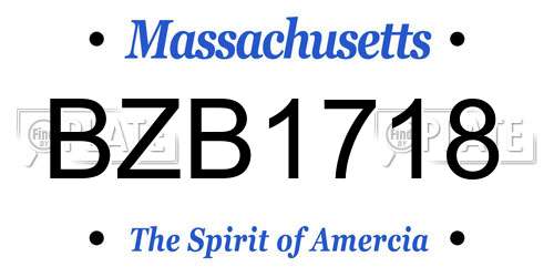 BZB1718 Massachusetts License Plate