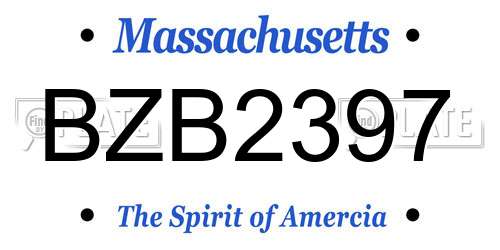BZB2397 Massachusetts License Plate