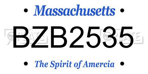 BZB2535 Massachusetts License Plate