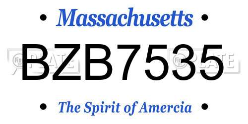 BZB7535 Massachusetts License Plate