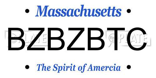 BZBZBTC Massachusetts License Plate