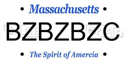 BZBZBZC Massachusetts License Plate