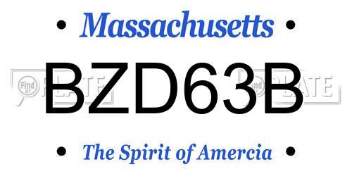 BZD63B Massachusetts License Plate