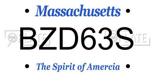 BZD63S Massachusetts License Plate