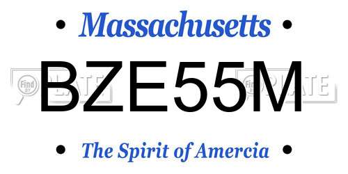 BZE55M Massachusetts License Plate