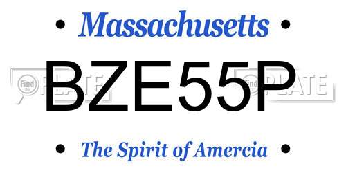 BZE55P Massachusetts License Plate