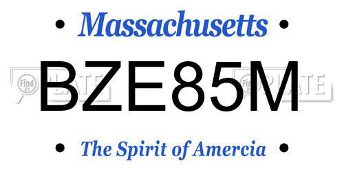 BZE85M Massachusetts License Plate