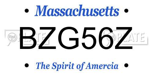 BZG56Z Massachusetts License Plate