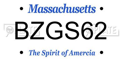 BZGS62 Massachusetts License Plate