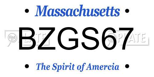 BZGS67 Massachusetts License Plate