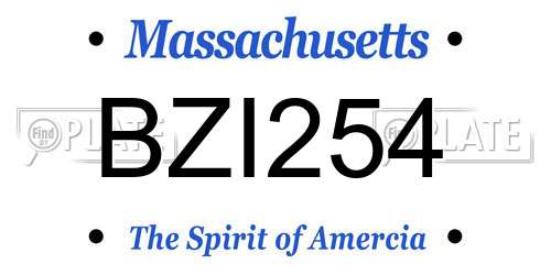BZI254 Massachusetts License Plate