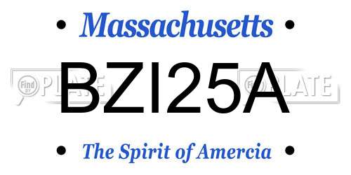 BZI25A Massachusetts License Plate