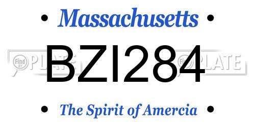 BZI284 Massachusetts License Plate