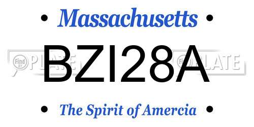 BZI28A Massachusetts License Plate