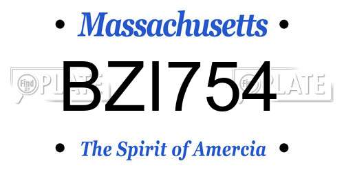 BZI754 Massachusetts License Plate
