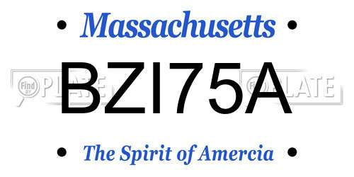 BZI75A Massachusetts License Plate