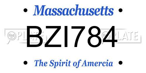 BZI784 Massachusetts License Plate