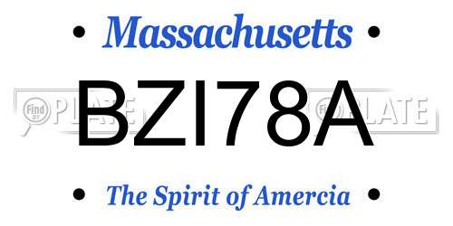 BZI78A Massachusetts License Plate