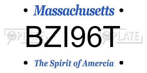 BZI96T Massachusetts License Plate