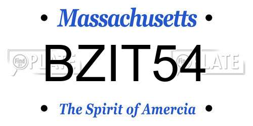BZIT54 Massachusetts License Plate